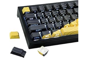 ‎HYEKIC Hyekic 131 Keys PBT Keycaps, Topographic Side Printed Keycap, Double Shot Shine Through Keycaps, Cherry Profile Dye Sublimation Keycap for Cherry MX Switch ANSI & ISO Layout Mechanical Keyboards