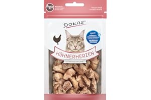 DOKAS Gefriergetrocknete Innereien - Getreidefreies Premium Leckerli für Katzen – Ideal als Belohnung, 6 x 15 g