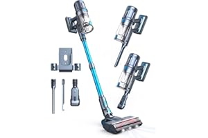 ‎MIUZZY MIUZZY 8-in-1 Staubsauger Kabellos, 140AW Starke Saugkraft, bis zu 60 Minuten Laufzeit mit Schnellladung, Anti-Haar-Verwicklung, Akku Staubsauger für Zuhause, Tierhaare, Hartböden, Teppiche, Autos
