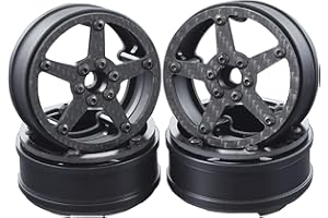 AMK Lot de 4 jantes en fibre de carbone 64 x 30 mm pour moteur RC Competition Crawler MOA RC4WD Bully 2 XR10 RS10 sur essieu 2.2 (C)