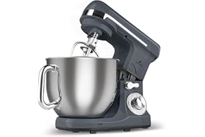 Karaca Blendburst robot kuchenny, 6-stopniowa regulacja prędkości, miska ze stali nierdzewnej 5,7 l, podwójny hak do zagniatania, trzepaczka, mieszadło płaskie i hak do ciasta, antypoślizgowa podstawa