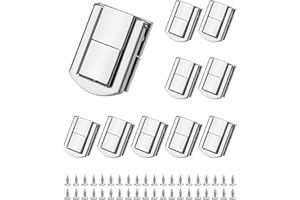 QWORK® 10 Pcs Small Size Toggle Latch Lock, Catch Latch Buckle Lock Closure Tool with Screws for Jewelry Box Gift Box Toolbox