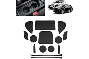 BSTW Compatible con Toyota Yaris Cross 2021 2022 2023 2024 2025 Alfombrillas antideslizantes para Yaris Cross Alfombrillas de goma para consola central, portavasos, ranura de puerta (negro)