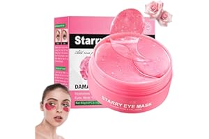 CHENDUORAN 60 PCS Parches Ojos Bolsas y Ojeras,Rosa Mascarilla de Colageno,Antiojeras Parches Ojeras,Hidratante Anti Edad,y Hacer Que La Piel De Los Ojos Esté Firme
