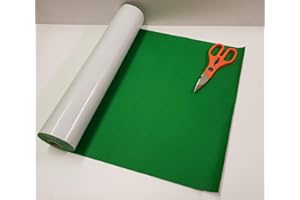 FABLON 2 Mtrs x 450mm Wide roll of Meadow Green Sticky Back SELF Adhesive Felt/Baize NOT Folded Sent in A ROLL