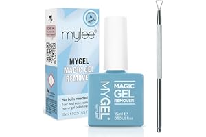 MYGEL by MYLEE - Removedor de gel mágico de 15 ml + herramienta raspadora de gel, removedor de esmalte de uñas acrílico en gel, elimina fácil y rápidamente el esmalte de gel remojado