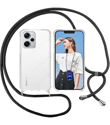 ISOI Handyhülle Mit Kordel Für Xiaomi Redmi Note 12 Pro 5G, Transparentes TPU Mit Halsband, In Pink