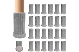 Ezprotekt Calcetines elásticos para Silla de Mesa, Silla o Silla de Mesa, para Muebles, Diámetro de Ajuste de 1 "a 2", Gris, Pack de 24