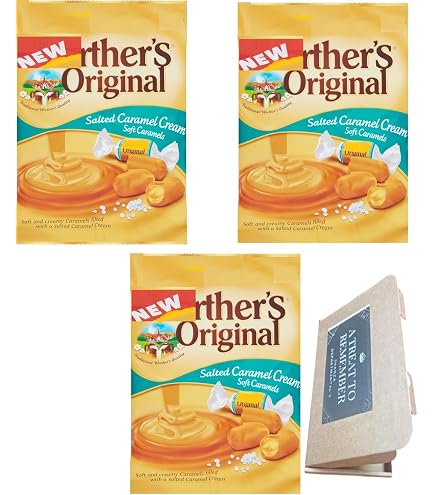 Werther's Original Soft & Creamy Caramel - 110g Bag, British, Vegetarian, Party Pantry Candy - 2/4/6 Pack Options