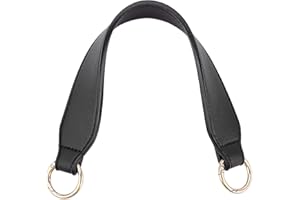 WADORN Reemplazo del Asa del Bolso del Monedero de Cuero, 34cm Bolso de Mano de Cuero PU de Asa Correa para el Hombro, Bolso de Mano Asa con Anillo de Resorte (3,4 cm de Ancho), Negro