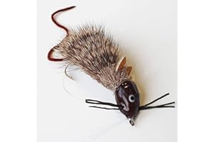 FISHIN ADDICT Pike Mouse Popper Fishing Fly Size 2 / 85mm jointed weedguard