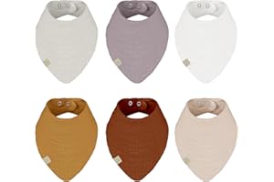 bistyle Baby Bandana Dribble Bibs Drool Bibs, 6pc Infant Teething Soft and Absorbent with Adjustable Snaps, Bib Set for Unisex Newborn Toddlers Aged 0-36 Months