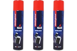 ‎LIVORIO 3X Feuerzeuggas 300 ml für Feuerzeuge mit 5 Adaptern | Near Zero impurities | Flambierbrenner | Nachfüllgas Nachfüller Gas | Sturmfeuerzeuge Stabfeuerzeug