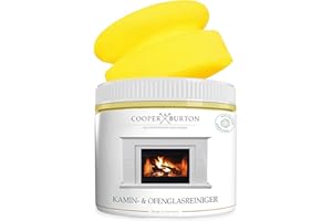‎COOPER & BURTON SPARSET Kaminscheiben Reiniger Konzentrat 0,5 kg + Schwamm | Ergiebiger Kamin & Ofenglas Reiniger, Kaminreiniger zur Reinigung von Ofentüren | Extrem kraftvolle Formel Made in Germany COOPER & BURT0N