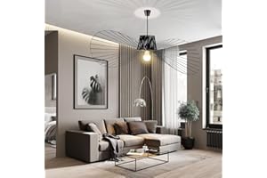 DS UUBY AIBAB Retro Lampada A Sospensione Vertigo Lampadario,fibra Di Vetro + Cappello Di Stoffa In Fibra Design Moderno Salotto Cucina Bagno Illuminazione Decorativa, E27 Black 80cm