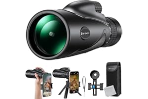 K&F Concept Teleskop monokularowy 8-32 x 50 HD, ciągły zoom z klipsem na telefon komórkowy, do obserwacji ptaków, polowania, wędrówek, koncertów