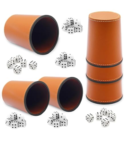 ASOFTY Set di 6 bicchieri cubi in pelle con 36 cubi, per adulti