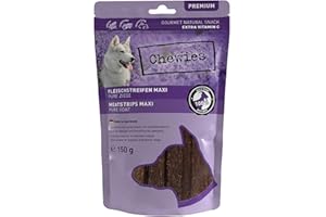Chewies Strisce di carne Maxi in 100% capra – 150 g – Strisce di carne per cani – Carne di capra secca – Ipoallergeniche e senza cereali – Carne essiccata dalla capra