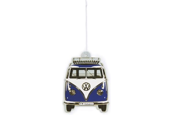 BRISA VW Collection - Distributeur de parfum rafraîchissant pour voiture Volkswagen avec motif Combi T1 Bus - Vendu à l'unité (Face du bus/Océan/Bleu)