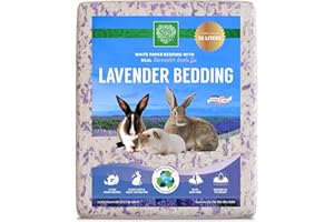 SMALL PET SELECT - Natural Paper Bedding with Real Lavender Buds. Rabbits, Guinea Pigs, and Other Small Animals, 56L