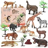 BeebeeRun 18 Pièces Jouets Animaux,Jouet Enfant 2 Ans 3 Ans 4 Ans,éducatifs en Plastique Figurines animales Jouets pour garço