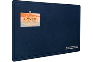 lightomorrow Große Pinnwand - 90 x 118 Zentimeter, dekorative Filz-Pinnwand für die Wand - faltbares Fotodisplay mit selbstklebendem Klebeband, inklusive 20 Pinnadeln - Dunkelblau