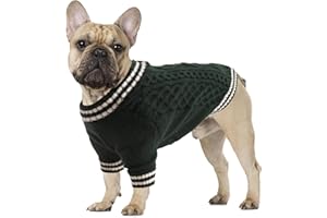 LiebeDD Maglioncino Cane di Taglia Piccola Media Grande, Maglione Cane Gatto, Animali Domestici Pullover Lavorato Maglia Cane, Caldo e Morbido Vestiti per Cani Invernali, Verde Scuro, XL