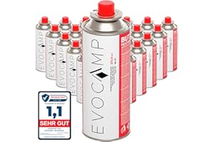 EVOCAMP 28x Stück Butan Gaskartuschen 227g Typ MSF-1a Bajonett Ventil ideal für Campingkocher, Gasheizung, Unkrautbrenner, Camping Gas Butangas Kartusche, Universaldruckgasdose für Camping und BBQ