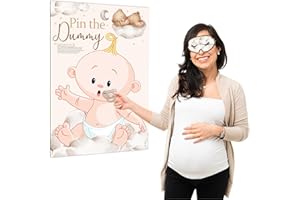 Pink Bee Parties Pin The Dummy Game in Teddy Bear Theme Baby Shower Game - 40 Player