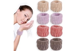 KALIONE 4 Paar Handgelenk-Spa-Waschbänder aus Mikrofaser, Mikrofaser Handgelenk Waschen Handtuch Band