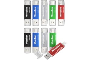 WOOOLKEN Lot de 10 Clés USB C 8 Go 2 en 1 Rapide, OTG Type C USB 2.0 en Métal, Pen Drive Flash Drive pour PC/Smartphones/MacBook Pro