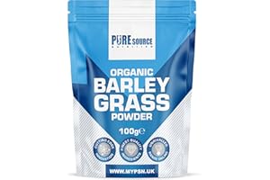 PURE SOURCE NUTRITION Organic Barley Grass Powder 100g from European Fresh Young Barleygrass Superfood Supergreen Powder by Pure Source Nutrion (100g)