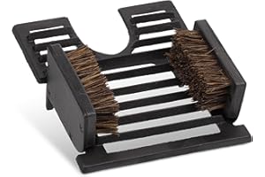 Relaxdays Shoe Scraper, Made of Cast Iron, with Brushes, Boot Jack, Antique Design, Outdoor Area, Shoe Cleaner, Black