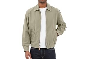 London Fog Lekka kurtka bawełniana Mężczyźni Kurtka golfowa z zamkiem błyskawicznym z przodu