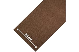 OLIVO TAPPETI OLIVO.shop Tappeto Cucina Antiscivolo Lavabile, Passatoia Cucina e Corridoio, Tinta Unita Effetto Rattan, al Metro, Passatoia Cucina ROTOLO REFLEX (MARRONE, 50x210 cm)