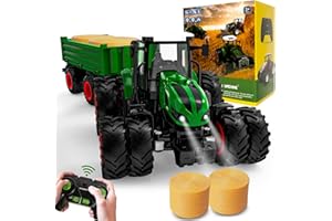 PENGBU RC tracteur Télécommandé Enfant, 2.4Ghz Télécommande avec Lumière, Jouet Halloween Noël