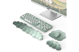 ‎MOKO MoKo Wolke Handgelenkstütze, Ergonomische Wolke Tastatur Handgelenkstütze mit Maus Rest Handgelenk Pad, Durable Polyester Wolke Arm Rest Handgelenk Pad für Tastatur, Maus, Computer, Laptop, Grün