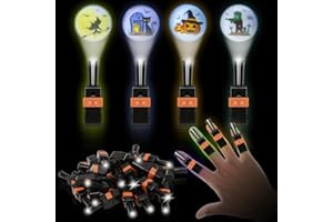 APODESS Fingerlampe 36stk Halloween Leuchtringe Mitgebsel Geschenke Give Aways Kinder Halloweensparty Kleine Gadgets Ringe für Fasching, Partys