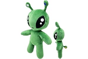 Qutalmi Peluche Alien Vert, Jouet en Peluche Alien Vert, Oreillers en Peluche Alien Doux Et Moelleux De 34 Cm, Cadeaux Alien De l'espace, Poupée en Peluche Reen Alien Mignonne pour Enfantts Adultes