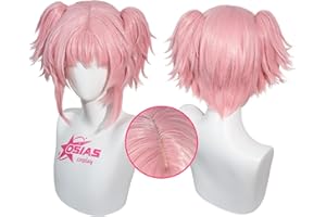 OSIAS Parrucca Madoka Magica Rosa Capelli Sintetici Corti Resistenti al Calore