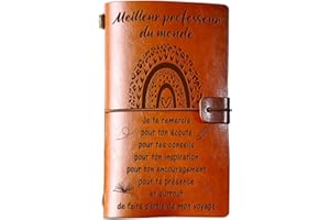 Funnli Cadeau Maitresse d'école, Carnet de Notes en Cuir de 144 Pages Cadeau Maitresse, Merci Meilleur Les Femmes Professeur Anniversaire Graduation Noel Idee Cadeaux