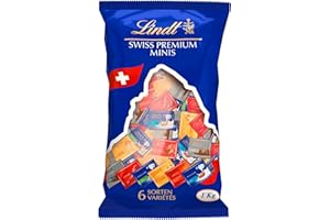 Lindt Napolitains Praline di Cioccolato al Latte, Fondente, con Nocciole, 150 Cioccolatini, in confezione assortita maxi formato 1kg