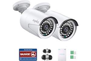 SANNCE PoE 2 MP FHD Cámara de vigilancia 2 x 1080P Cámara HD resistente a la intemperie con LED IR Inteligentes Advertencia Push App Acceso Remoto
