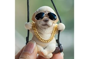 PWSAP Ornamenti Specchietti Retrovisori Auto, Cane Giallo Labrador Ciondolo per Specchietto Retrovisore Carino Auto Car Hanging Ornament Appeso Ornamento Accessori Ornamenti per Auto e Casa Auto Decorazione