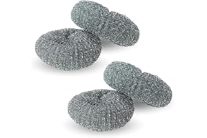 PARENCE.- Zestaw 4 metalowych gąbek - o średnicy 10 cm - idealny do intensywnego czyszczenia - 4 sztuki