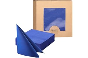 MORGIANA 50 Navy Blue Disposable Napkins 40 * 40cm Large Dark Blue Linen Feel Paper Napkins, Royal Blue Airlaid Cocktail Napkins for Party, Wedding, Christmas