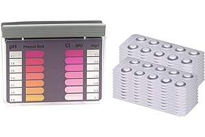 Powerhaus24 ® Testeur de chlore/PH de piscine avec 200 comprimés, 100 DPD1 chlore et 100 pH Phenol Red