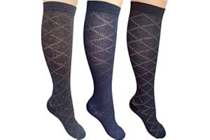 CALZE COLLEGE Infinity 6 Paia Calze Lunghe Donna a pois fantasia in Caldo Cotone 100% Morbide di qualità elasticizzate