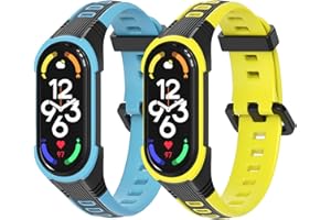 AidorMax 2 Pezzi Cinturino per Xiaomi Mi Band 7 6 5, Braccialetto in Silicone Traspirante ed Antiscivolo, Cinturino Sportivo per Attività all'Aperto, Cinturini di Ricambio Miband 7 6 5