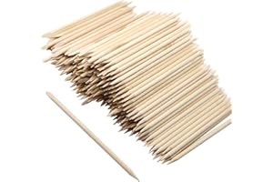 ‎BETTERJONNY 300 Stück Orange Holz Sticks, BetterJonny Nagel Häutchen Stick Doppelende Nagelhautschieber Holz aus Orangenholz für Maniküre Pediküre Manikürstäbchen Nagelhautpflege Nail Art 110 x 3.8mm